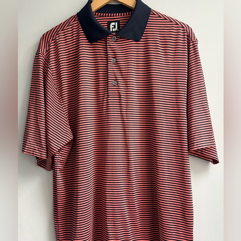 FOOT JOY mens size medium striped golf polo
